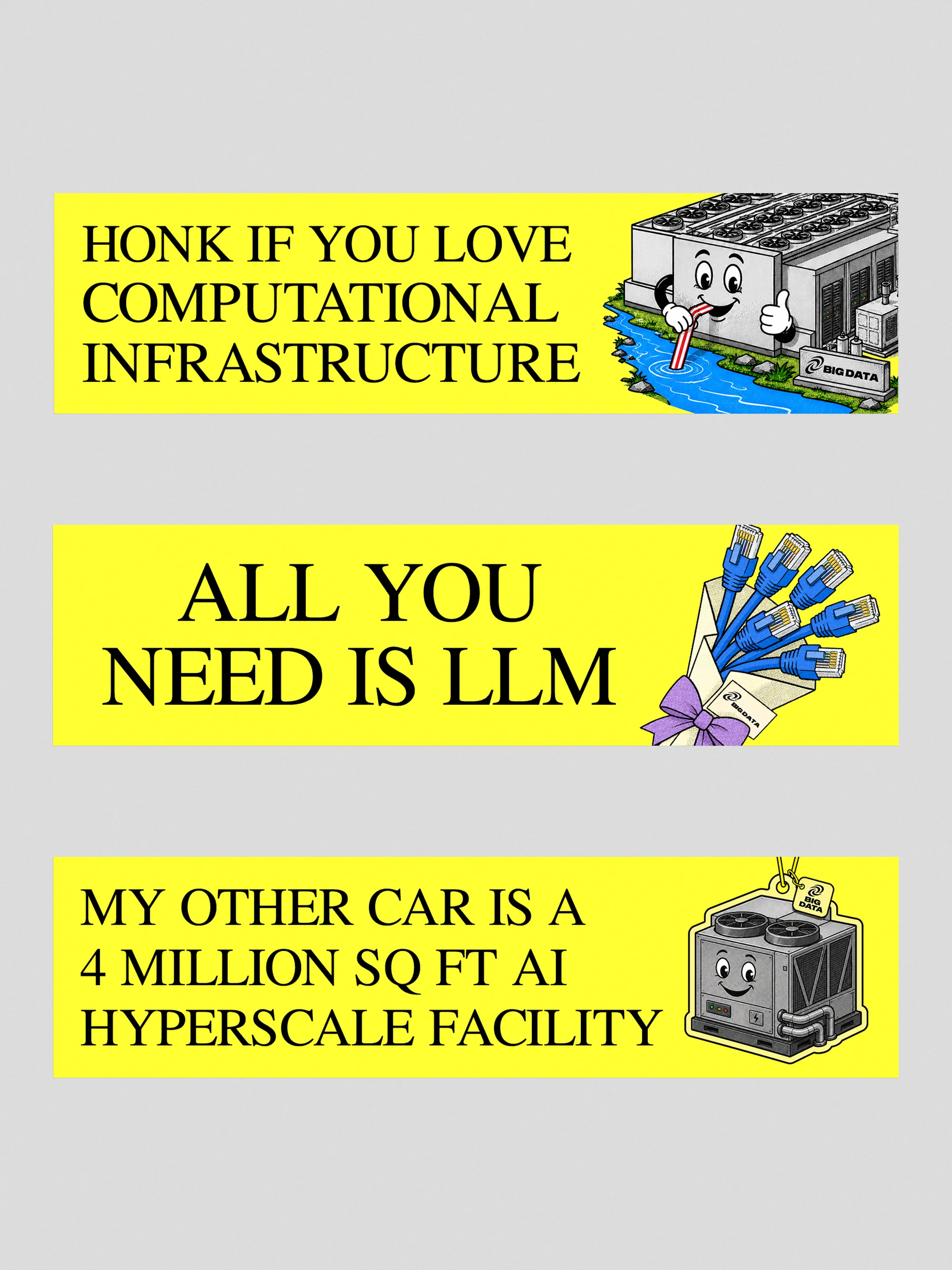 Adopt A Data Center — bumper sticker artwork