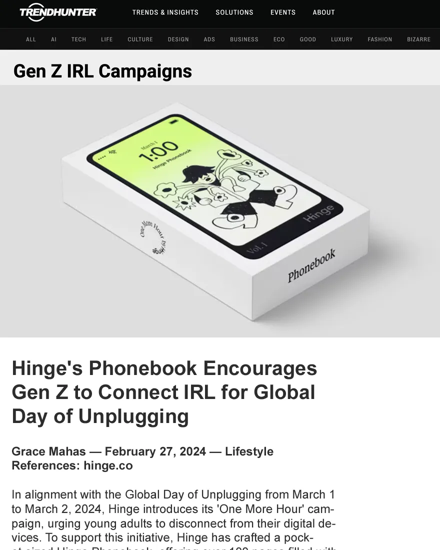 Hinge press coverage